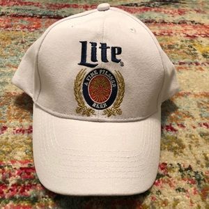 Miller Lite white hat, snap back
